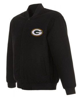 Green Bay Packers  Black Wool Jacket