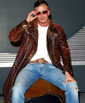 David Beckham Leather Coat