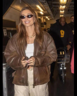 Hailey Bieber Brown Jacket