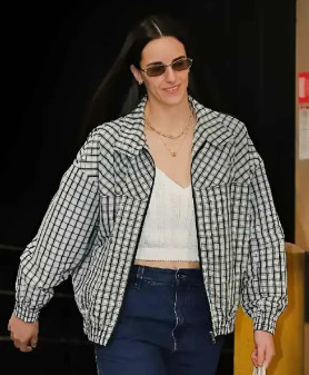 Caitlin Clark Checked Chambray Jacket