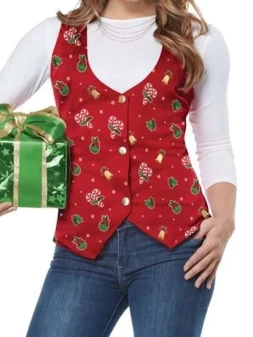 Christmas Women Red Vest