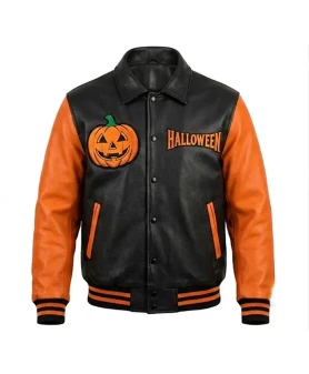 Halloween Pumpkin Leather Jacket