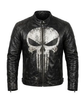 Halloween Punisher Skull Leather Jacket
