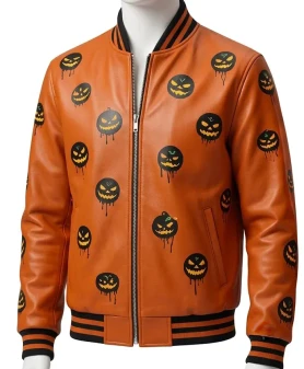 Pumpkin Moon Haunted Castle Leather Jacket