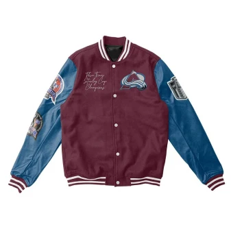 Colorado Avalanche Biker Leather Jacket
