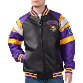 Minnesota Vikings Biker Leather Jacket