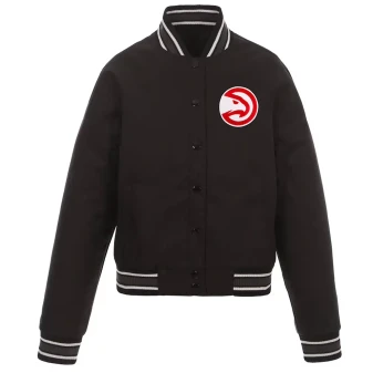 Atlanta Hawks Black Poly Twill Black Jacket