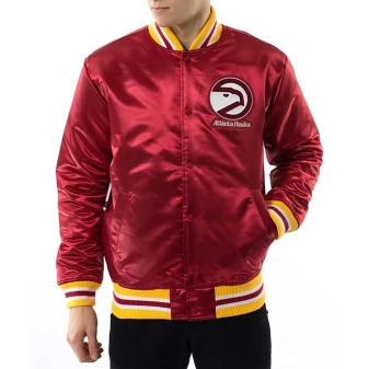 Atlanta Hawks Full Snap Red Jacket