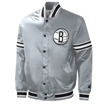 Brooklyn Nets Satin Bomber Jacket