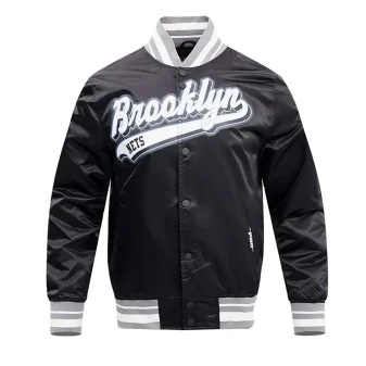 Brooklyn Nets Script Tail Black Jacket