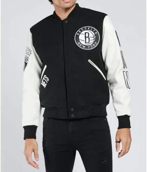Brooklyn Nets Logo Letterman Jacket