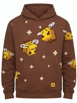 Minecraft Bee Brown Hoodie
