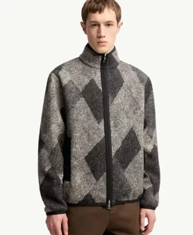 Moncler x Diamond Pattern Grey Cardigan