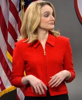 Ashley Padilla Saturday Night Live S52 Red Jacket