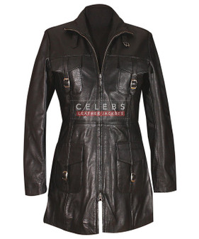 Pamela Ladies Black Vintage Leather Jacket 1