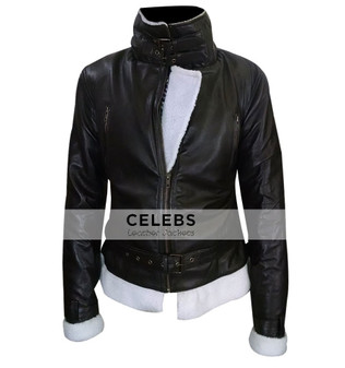 Womens Aviator Brown Fur Leather Jacket 1 Womens Aviator Brown Fur Leather Jacket 1