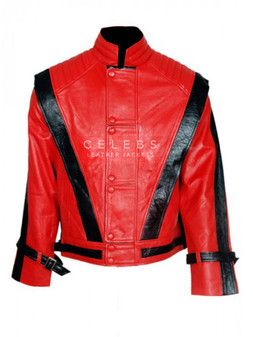 Michael Jackson Thriller Red Leather Jacket 2