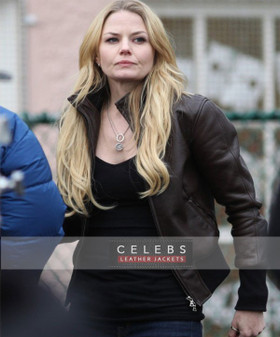 Once Upon A Time Emma Swan Bomber Leather Jacket 1