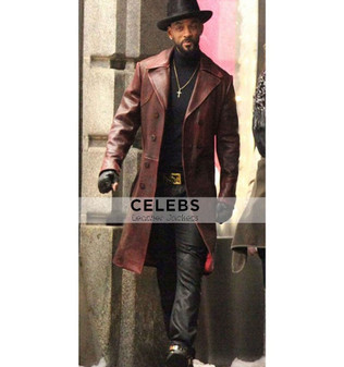 Suicide Squad Will Smith Deadshot Trench Leather Coat 1
