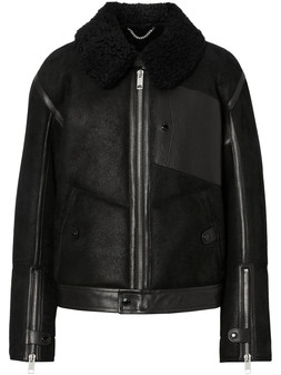 Men’s Jet Black Shearling Leather Jacket 1