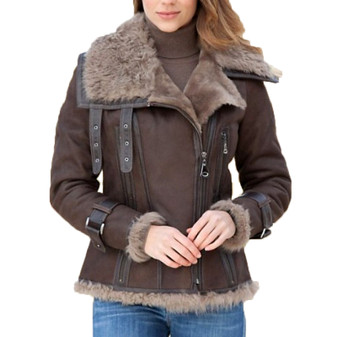 Power Book III London Brown Shearling Leather Jacket