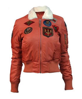 Womens Flight Jacket With Patches 1