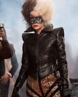 Emma Stone Cruella Leather Jacket Emma Stone Cruella Leather Jacket