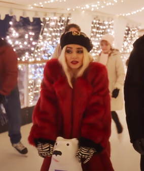 The Princess Switch 3 Vanessa Hudgens Red Fur Coat