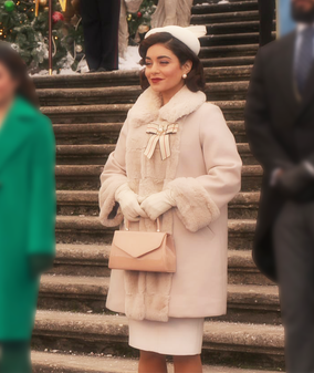 The Princess Switch 3 Vanessa Hudgens Fur Trench Coat