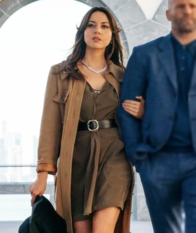 Operation Fortune Ruse de guerre Aubrey Plaza Brown Coat