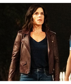 Scream 2022 Neve Campbell Brown Leather Jacket