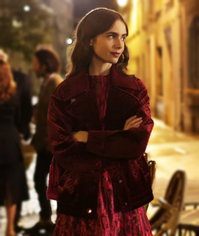 Emily In Paris Lily Collins Velvet Jacket 1