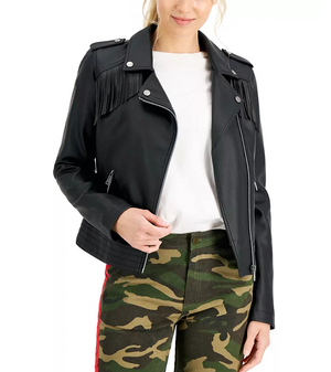 Womens Black Cowboy Leather Jacket