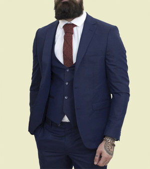 Mens Bello Navy Blue Tailored Fit 3 Piece Suit 1 Mens Bello Navy Blue Tailored Fit 3 Piece Suit 1