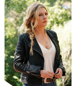 Big Sky Katheryn Winnick Black Biker Leather Jacket 1