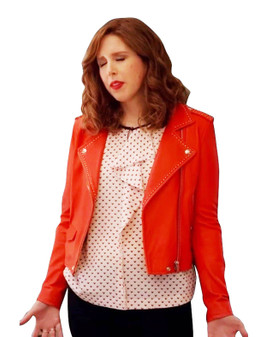 Vanessa Bayer I Love That for You Red Leather Jacket