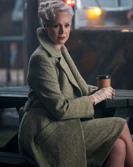 Wednesday 2022 Gwendoline Christie Olive Green Coat