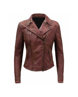 A1 FASHION GOODS Womens White Cowhide Biker Leather Jacket Fitted Belted  Popular Brando Coat Helen at  Women's Coats Shop