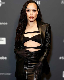 Infinity Pool Event 2023 Cleopatra Coleman Black Leather Blazer