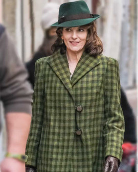 A Haunting in Venice 2023 Tina Fey Checkered Coat
