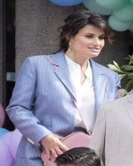 You Are So Not Invited to My Bat Mitzvah Idina Menzel Blue Suit 2023