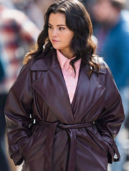 Only Murders In The Building S03 Selena Gomez Leather Trench Coat