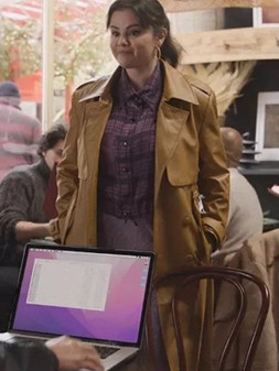 Only Murders In The Building S03 Mebel Mora Brown Leather Coat