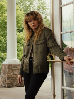 Poker Face Natasha Lyonne Suede Fringe Jacket