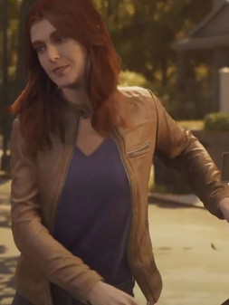 Mary Jane Spider-Man 2 Brown Leather Jacket