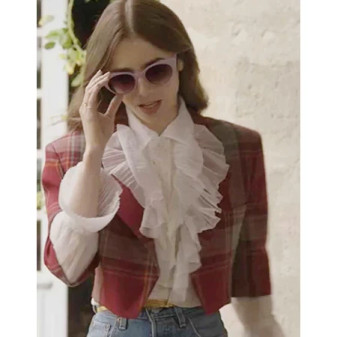 Emily in Paris Emily Cooper Plaid Jacket Emily in Paris Emily Cooper Plaid Jacket