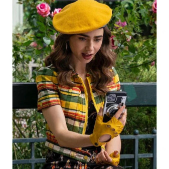 Emily In Paris S02 Lily Collins Multicolor Jacket Emily In Paris S02 Lily Collins Multicolor Jacket