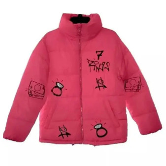 Ariana Grande Pink Puffer Jacket