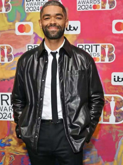 BRIT Awards 2024 Kingsley Ben-Adir Leather Jacket