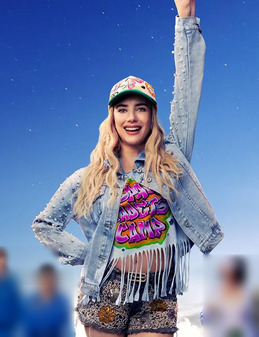 Emma Roberts Space Cadet 2024 Denim Jacket